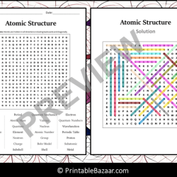 Atomic structure word search answer key