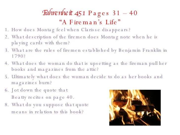 Fahrenheit 451 pages 1-28 summary