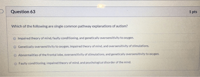 What makes single common pathway explanations of autism attractive